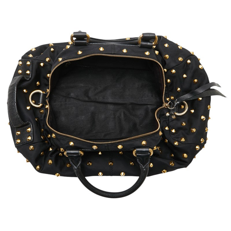 ジバンシー スタッズ ハンドバッグ ショルダーバッグ 2WAY ブラック ナイロン レザー レディース Givenchy 【中古】