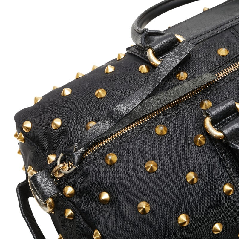 ジバンシー スタッズ ハンドバッグ ショルダーバッグ 2WAY ブラック ナイロン レザー レディース Givenchy 【中古】