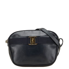 サルヴァトーレフェラガモ ヴァラ ショルダーバッグ ブラック レザー レディース Salvatore Ferragamo 【中古】