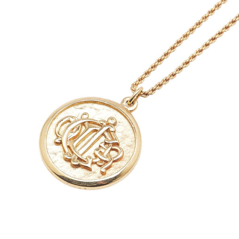 ディオール ロゴ ネックレス ゴールド メッキ レディース Dior 【中古】