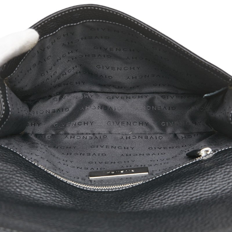 ジバンシー ロゴ セカンドバッグ ブラック レザー レディース Givenchy 【中古】