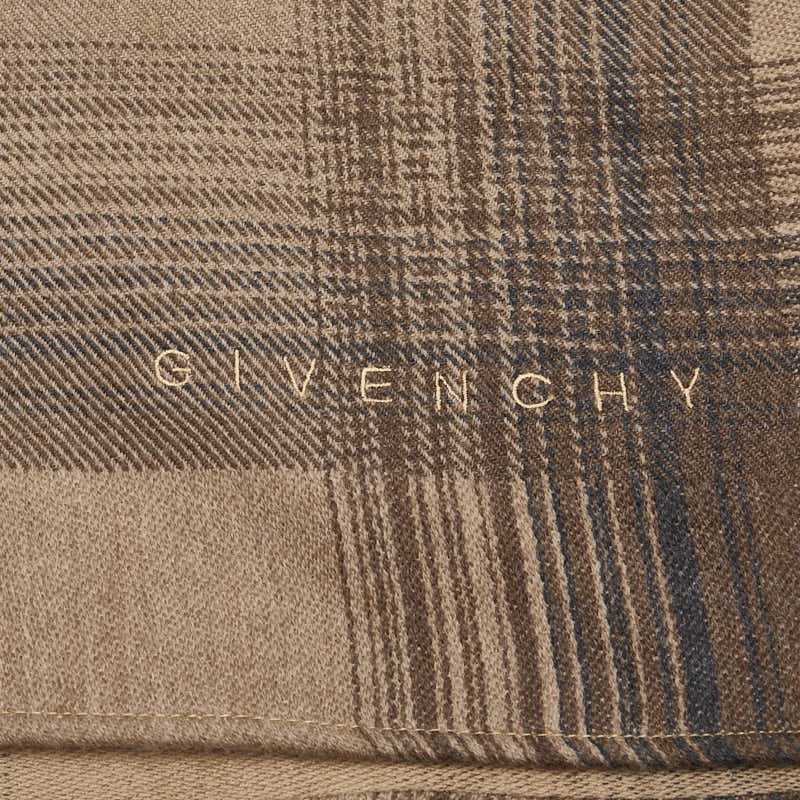 ジバンシー フラワー 花柄 刺繍 ストール ブラウン ウール レディース Givenchy 【中古】