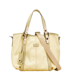 トッズ トートバッグ ショルダーバッグ 2WAY ベージュ系 グリーン系 PVC レザー レディース TOD’S 【中古】