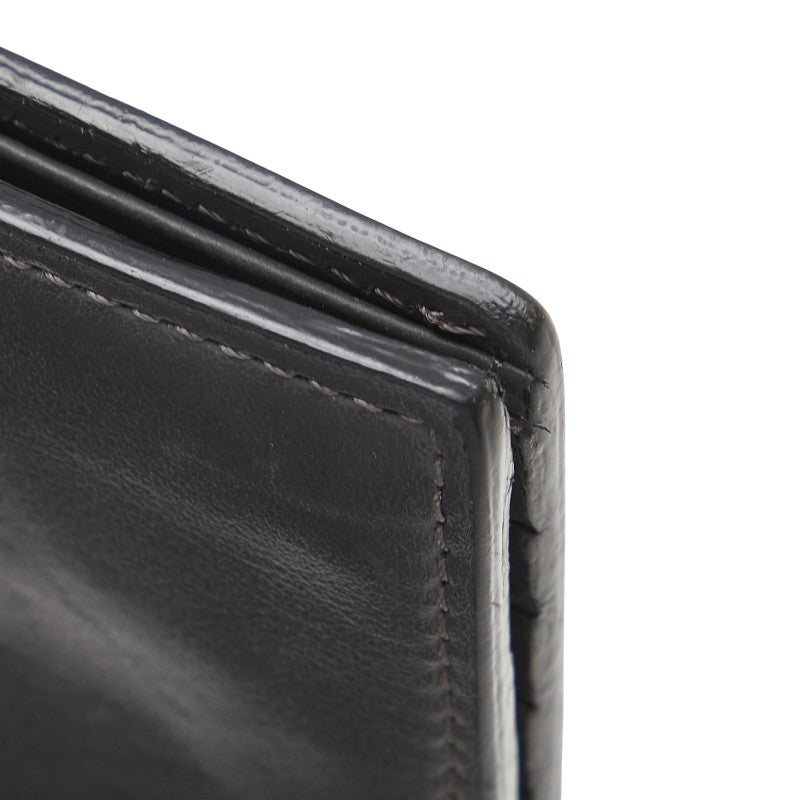 フェンディ バグズアイ 札入れ 二つ折り財布 7M0169 グレー レザー レディース FENDI 【中古】
