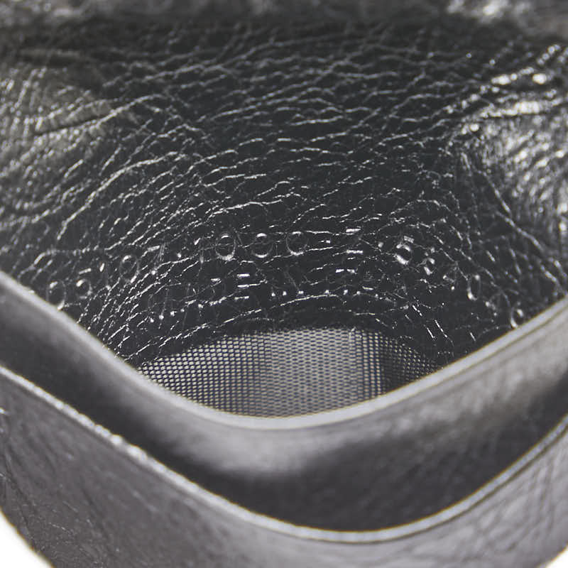 バレンシアガ ロゴ コインケース 小銭入れ 二つ折り財布 ブラック レザー レディース BALENCIAGA 【中古】