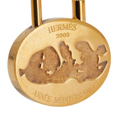 エルメス 地中海 2003年 カデナ キーホルダー チャーム ゴールド メッキ レディース HERMES 【中古】