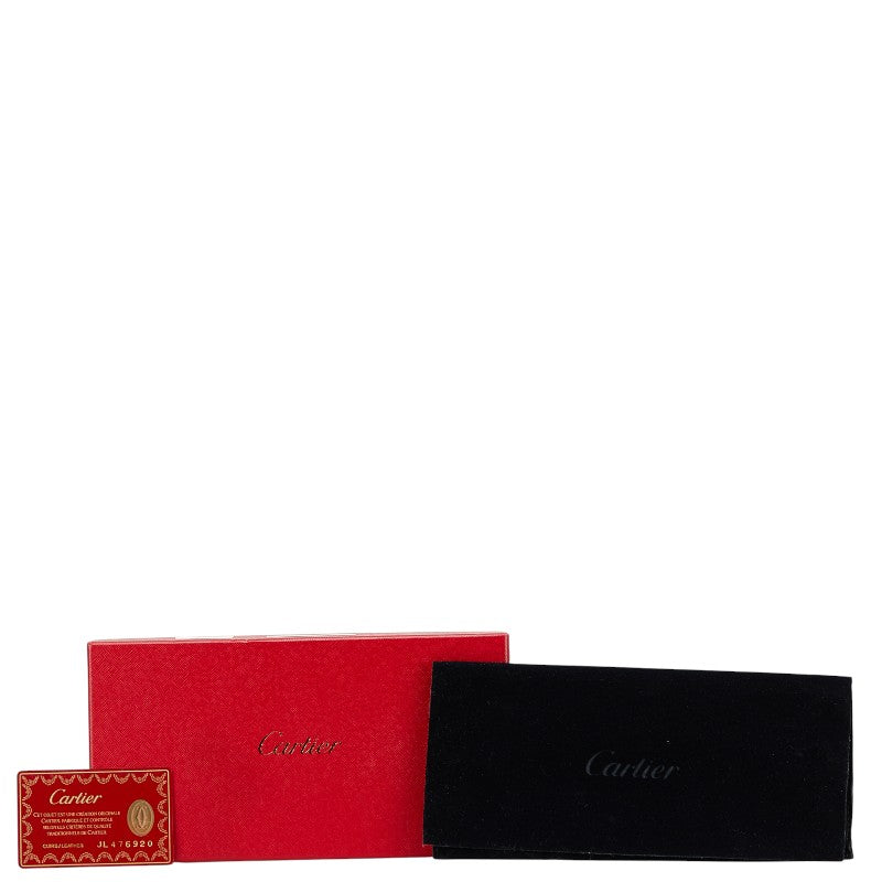 カルティエ ハッピーバースデー ラウンドファスナー 長財布 レッド エナメル レディース CARTIER 【中古】