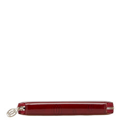 カルティエ ハッピーバースデー ラウンドファスナー 長財布 レッド エナメル レディース CARTIER 【中古】