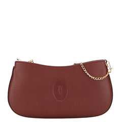 カルティエ ポーチ 小物入れ ワインレッド ボルドー レザー レディース CARTIER 【中古】