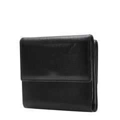 シャネル ココマーク 二つ折り財布 ブラック レザー レディース CHANEL 【中古】