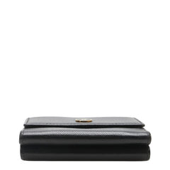 シャネル ココマーク 二つ折り財布 ブラック レザー レディース CHANEL 【中古】