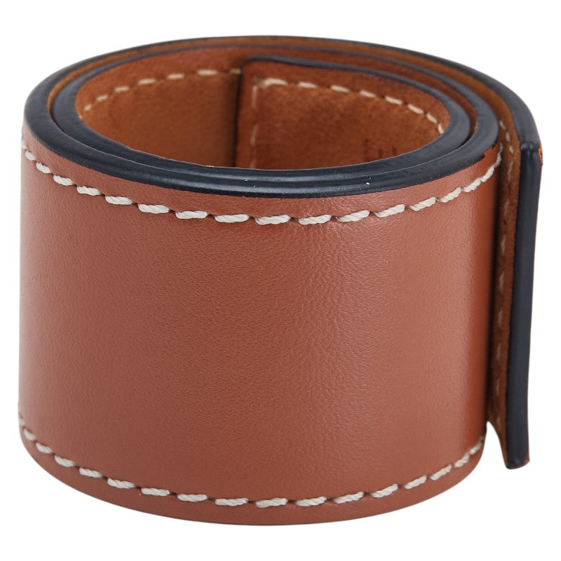 ロエベ アナグラム スモールスラップ ブレスレット タン ブラウン レザー レディース LOEWE 【中古】