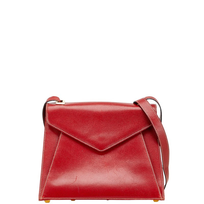 サルヴァトーレフェラガモ 斜め掛け ショルダーバッグ E212708 レッド レザー レディース Salvatore Ferragamo 【中古】