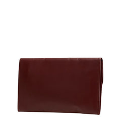 カルティエ マストライン クラッチバッグ ワインレッド ボルドー レザー レディース CARTIER 【中古】