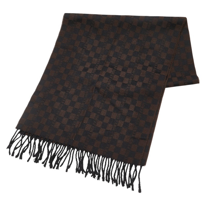 フェンディ ロゴ マフラー ブラウン ブラック ウール レディース FENDI 【中古】