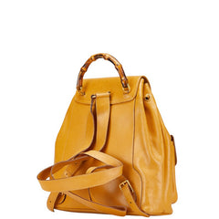 グッチ バンブー リュック バックパック 003 2058 0016 イエロー レザー レディース GUCCI 【中古】