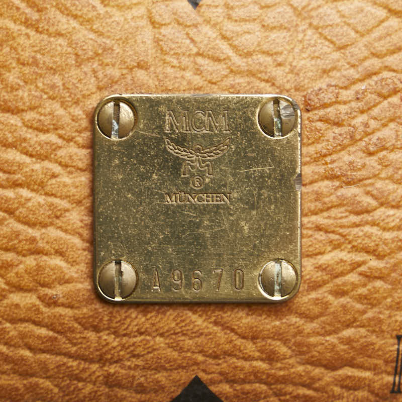 エム シー エム ヴィセトス ロゴグラム ハンドバッグ ブラウン PVC レザー レディース MCM 【中古】