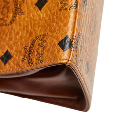 エム シー エム ヴィセトス ロゴグラム ハンドバッグ ブラウン PVC レザー レディース MCM 【中古】