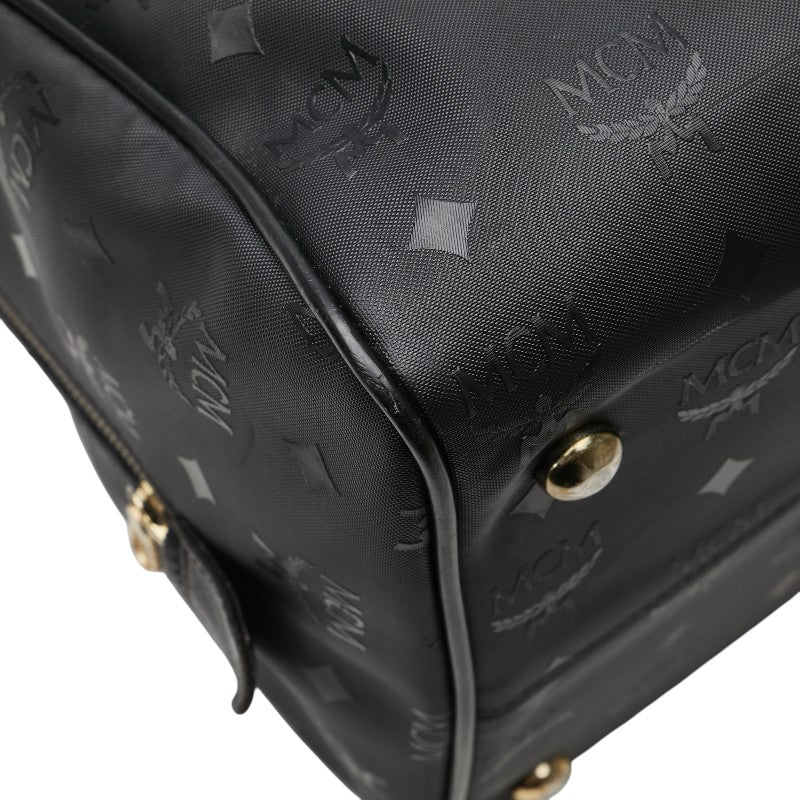 エム シー エム ヴィセトス ロゴグラム ボストンバッグ ショルダーバッグ 2WAY ブラック ナイロン レザー レディース MCM 【中古】