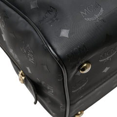 エム シー エム ヴィセトス ロゴグラム ボストンバッグ ショルダーバッグ 2WAY ブラック ナイロン レザー レディース MCM 【中古】