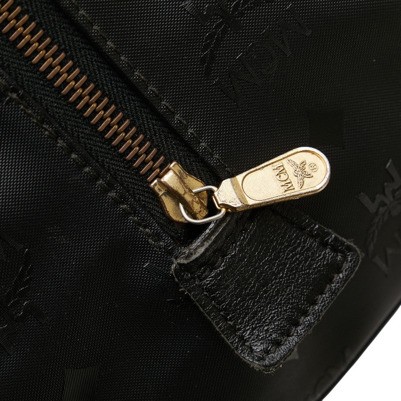 エム シー エム ヴィセトス ロゴグラム ボストンバッグ ショルダーバッグ 2WAY ブラック ナイロン レザー レディース MCM 【中古】