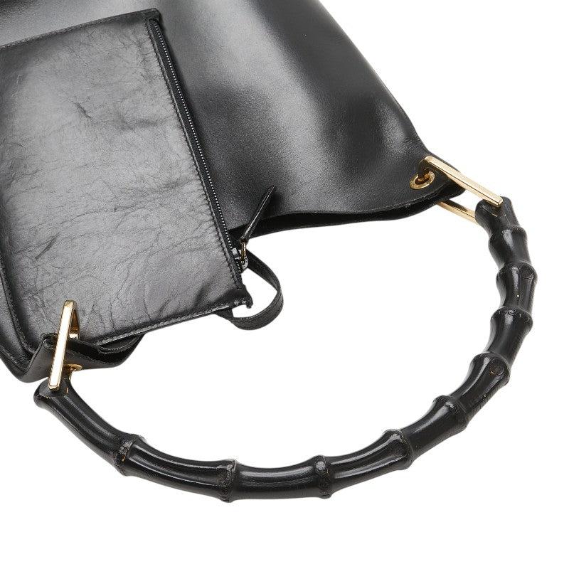 グッチ バンブー ハンドバッグ 001 2058 ブラック レザー レディース GUCCI 【中古】