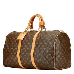 ルイ ヴィトン モノグラム キーポル50 ボストンバッグ トラベルバッグ M41426 ブラウン PVC レザー レディース LOUIS VUITTON 【中古】
