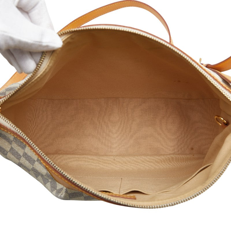 ルイ ヴィトン ダミエ アズール シラクーサMM ショルダーバッグ N41112 ホワイト PVC レザー レディース LOUIS VUITTON 【中古】