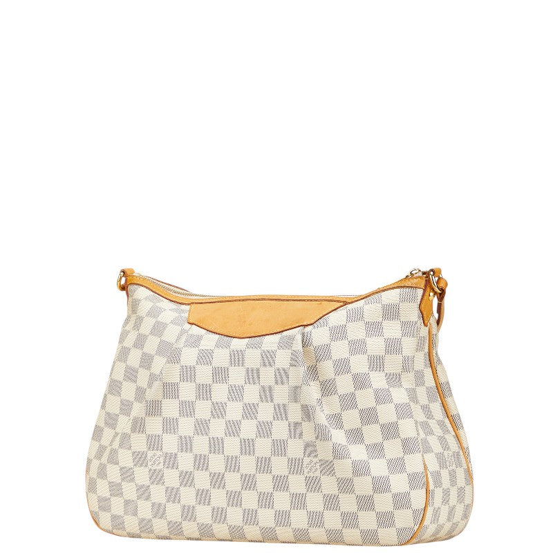 ルイ ヴィトン ダミエ アズール シラクーサMM ショルダーバッグ N41112 ホワイト PVC レザー レディース LOUIS VUITTON 【中古】