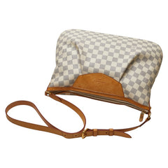 ルイ ヴィトン ダミエ アズール シラクーサMM ショルダーバッグ N41112 ホワイト PVC レザー レディース LOUIS VUITTON 【中古】