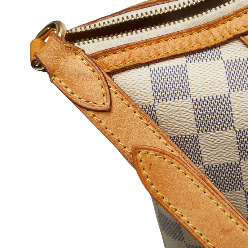 ルイ ヴィトン ダミエ アズール シラクーサMM ショルダーバッグ N41112 ホワイト PVC レザー レディース LOUIS VUITTON 【中古】