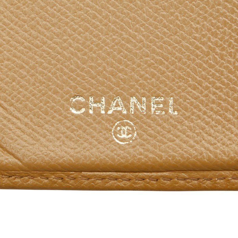 シャネル ココボタン 長財布 イエロー レザー レディース CHANEL 【中古】