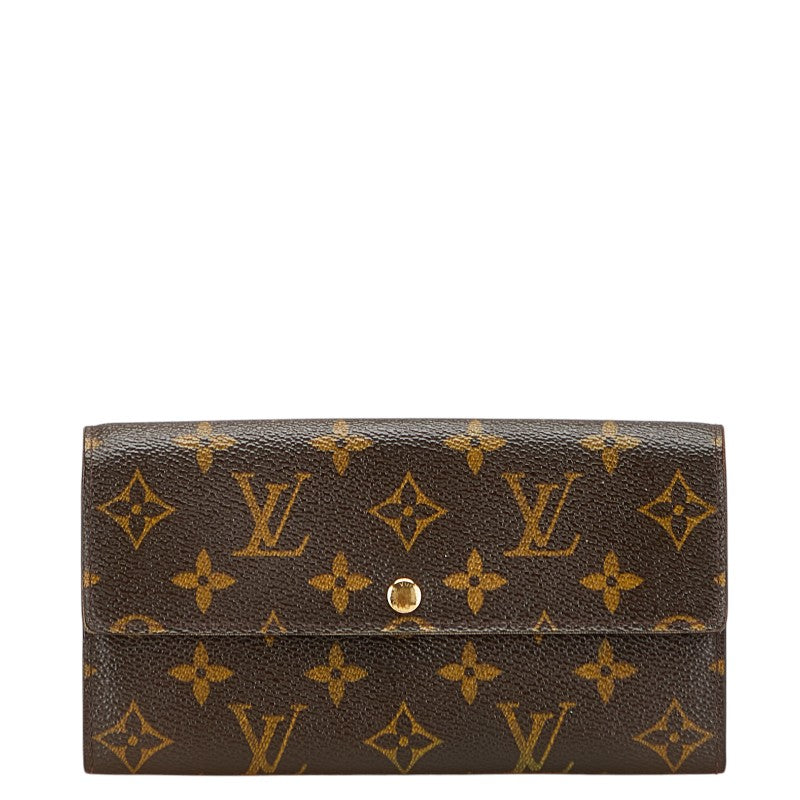 ルイ ヴィトン モノグラム ポシェット ポルト モネ クレディ 長財布 M61726 ブラウン PVC レディース LOUIS VUITTON 【中古】