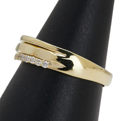 K18YG イエローゴールド ダイヤ0.20ct ハーフエタニティ リング 指輪 レディース 12.5号 【中古】