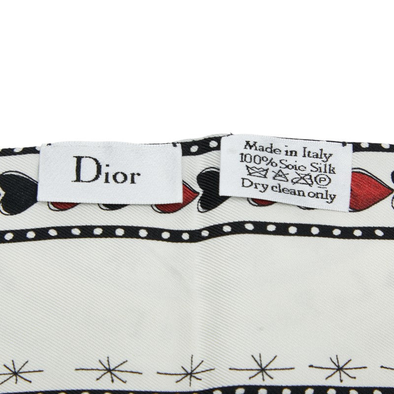 ディオール ミッツァ 運命の輪 スカーフ ホワイト マルチカラー シルク レディース Dior 【中古】