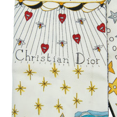ディオール ミッツァ タロット スカーフ ホワイト マルチカラー シルク レディース Dior 【中古】