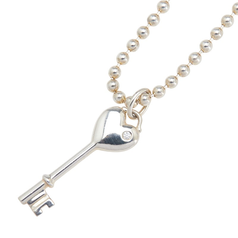 ティファニー ハートキー 1Pダイヤ ネックレス SV925 シルバー レディース TIFFANY&Co. 【中古】