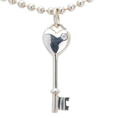 ティファニー ハートキー 1Pダイヤ ネックレス SV925 シルバー レディース TIFFANY&Co. 【中古】