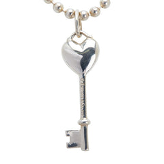 ティファニー ハートキー 1Pダイヤ ネックレス SV925 シルバー レディース TIFFANY&Co. 【中古】