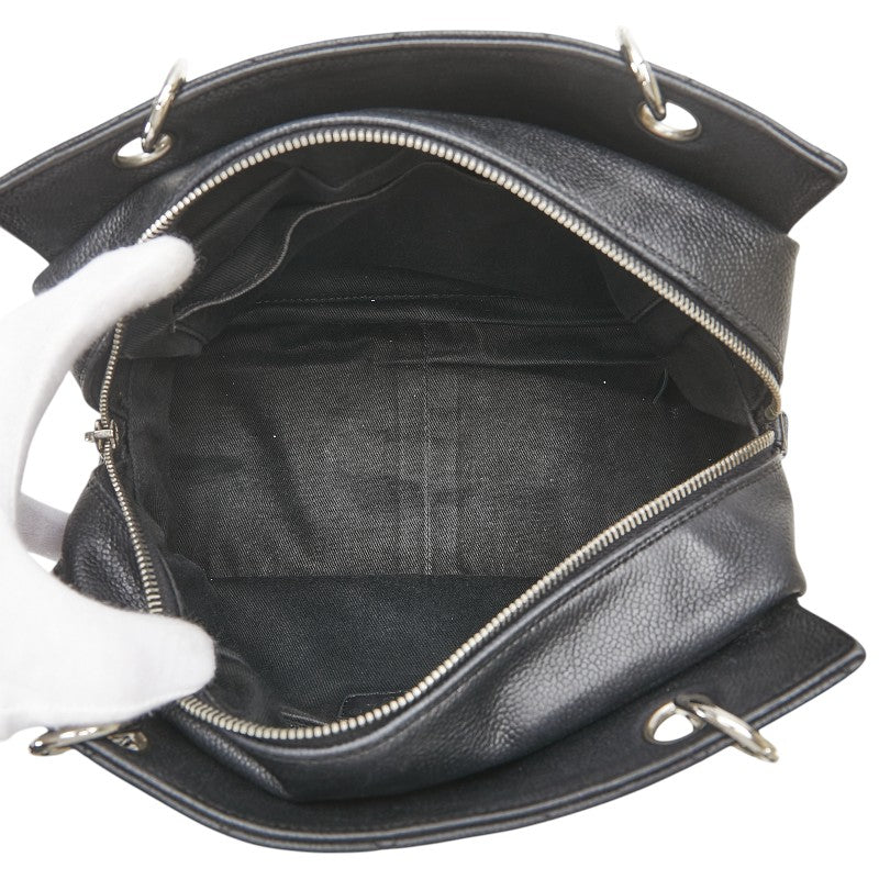 シャネル ココマーク マトラッセ PST チェーン トートバッグ ショルダーバッグ ブラック キャビアスキン レディース CHANEL 【中古】
