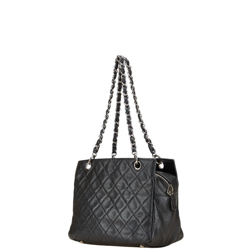シャネル ココマーク マトラッセ PST チェーン トートバッグ ショルダーバッグ ブラック キャビアスキン レディース CHANEL 【中古】