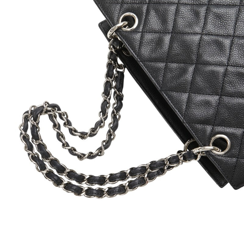 シャネル ココマーク マトラッセ PST チェーン トートバッグ ショルダーバッグ ブラック キャビアスキン レディース CHANEL 【中古】