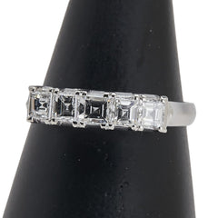 Pt900 プラチナ ダイヤ1.00ct 一文字 リング 指輪 レディース 16号 【中古】