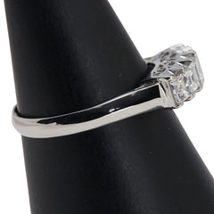 Pt900 プラチナ ダイヤ1.00ct 一文字 リング 指輪 レディース 16号 【中古】