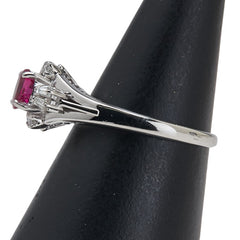 Pt900 プラチナ ルビー0.52ct ダイヤ0.17ct リング 指輪 レディース 9号 【中古】
