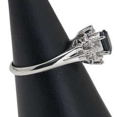 Pt900 プラチナ サファイア0.85ct ダイヤ0.24ct リング 指輪 レディース 12.5号 【中古】