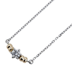 Pt900 プラチナ Pt850 プラチナ K18YG イエローゴールド ダイヤ0.20ct 1P ペンダントネックレス レディース 【中古】
