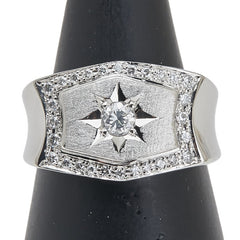 Pt900 プラチナ ダイヤ0.136ct ダイヤ0.242ct リング 指輪 レディース 15.5号 【中古】