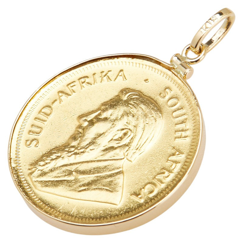 K22 ゴールド K18YG イエローゴールド 1/10oz クルーガーランド 金貨 コイン スプリングボック 南アフリカ ペンダントトップ レディース 【中古】