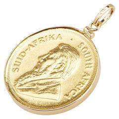 K22 ゴールド K18YG イエローゴールド 1/10oz クルーガーランド 金貨 コイン スプリングボック 南アフリカ ペンダントトップ レディース 【中古】